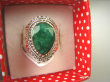 bpee3682 SZMARAGDOWY KLEJNOT !!!! Delikatny Pierścień Szmaragd Indyjski Szmaragdy r.19/r.20 Srebro 925 - 2