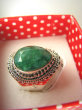 bpee3682 SZMARAGDOWY KLEJNOT !!!! Delikatny Pierścień Szmaragd Indyjski Szmaragdy r.19/r.20 Srebro 925 - 3