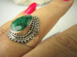 bpee3682 SZMARAGDOWY KLEJNOT !!!! Delikatny Pierścień Szmaragd Indyjski Szmaragdy r.19/r.20 Srebro 925 - 5