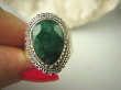 bpee3682 SZMARAGDOWY KLEJNOT !!!! Delikatny Pierścień Szmaragd Indyjski Szmaragdy r.19/r.20 Srebro 925 - 6