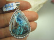 bwe3366 Piękna Egzotyczna Kropla !!!  Wisior naturalny Brązowo Niebieski AZURYT zdobione Srebro 925 # - 2