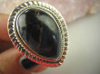bpe6338 CUDNY mieniący się Pierścień Iskrzący KAMIEŃ BURZY Czarny Niebieski Pietersyt z Namibii - RZADKOŚĆ r.18/ r.19 Srebro 925 # - 11