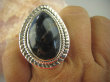 bpe6338 CUDNY mieniący się Pierścień Iskrzący KAMIEŃ BURZY Czarny Niebieski Pietersyt z Namibii - RZADKOŚĆ r.18/ r.19 Srebro 925 # - 8