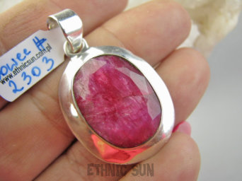 bwee2303 Malinowa POKUSA !!!! PRZEPIĘKNY OKAZ 12g !! - Elegancki Wisior Zawieszka Rubin Indyjski w lśniącej oprawie Rubiny Srebro 925 #