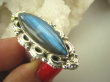 bpe8039 Czarodziejsko Piękny Orientalny Pierścień Niebieski Labradoryt Spektrolit - kamień Zorzy Polarnej r.20 Srebro 925 # - 7
