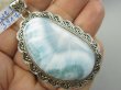 bwe3917 Duży Okaz 32g!! Rzadki Anielski Kamień Larimar CUDO Wisior z Larimarem z oprawą w morskie fale SREBRO 925 # - 2