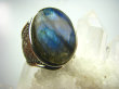 bpe1796 Biżuteria Orientalna !!! CUDOWNY Duży Egzotyczny Pierścień Labradoryt Spektrolit kamień Zorzy Polarnej r.20 Srebro 925 # - 7