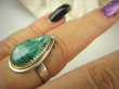 bpe8531 Szmaragdowa Kropla Delikatny Pierścień Pierścionek Szmaragd Indyjski Szmaragdy r.17 Srebro 925 # - 3