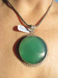 bwe3811 Niesamowity Piękny OKAZ 29 g !!! Duży Wisior Zawieszka ZIELONY ONYKS - regeneruje SERCE, EGZEMY, PAMIĘĆ Srebro 925 # - 7