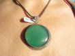 bwe3811 Niesamowity Piękny OKAZ 29 g !!! Duży Wisior Zawieszka ZIELONY ONYKS - regeneruje SERCE, EGZEMY, PAMIĘĆ Srebro 925 # - 4