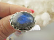 bpe9377 Biżuteria Orientalna CUDONY Pierścień Pierścionek Niebiesko- Granatowy Labradoryt Spektrolit - kamień Zorzy Polarnej r.22 Srebro 925 # - 4