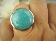 bpe6437 LAZUROWA AMAZONKA !!! CUDOWNY Klasyczny Pierścień Turkusowy Amazonit - Kamień Marzeń i realizacji r.18 lśniące Srebro 925 # - 3