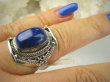 bpe7003 Orientalny Pierścień granatowy Lapis Lazuli - strażnik prawdy i mądrości r.17 Srebro 925 # - 3