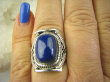 bpe7003 Orientalny Pierścień granatowy Lapis Lazuli - strażnik prawdy i mądrości r.17 Srebro 925 # - 5