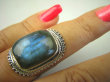 bpe8183 Biżuteria Orientalna !!! Egzotyczny Pierścień Niebieski LABRADORYT Spektrolit - kamień Zorzy Polarnej r.15 SREBRO 925 # - 6