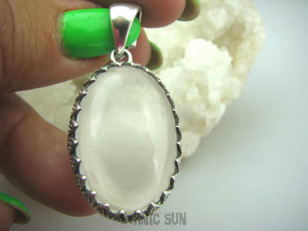 bwe2712 Cudny 14 g Wisior Bezbarwny Kryształ Górski - naturalny odpromiennik Maroko, Marokańskie Wzornictwo Srebro 925 #