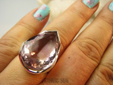 bpee4260 Rzadkość DWUBARWNY ELEGANCKI Masywny 14g! PIERŚCIEŃ Pierścionek RZADKI AMETRYN -  NAJWYŻSZA JAKOŚĆ KAMIENIA r.18 Srebro 925 #