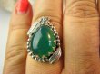 bpe9143 Czarodziejsko Piękny Orientalny Pierścień Pierścionek zielony Onyks r.16 Srebro 925 # - 2