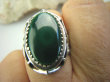 bpe4301 Biżuteria Egzotyczna !!! MALACHIT W ORIENTALNEJ OPRAWIE -  Pierścień MALACHIT - pobudza kreatywność r.17/ r.18 Srebro 925 # - 4
