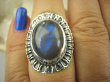 bpe6949 OKSYDOWANY MELONIK !!!  Egzotyczny OKAZ Pierścień Labradoryt Spektrolit - kamień Zorzy Polarnej r.14 Srebro 925 # - 5