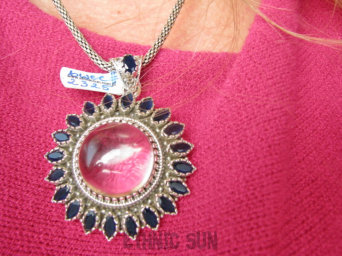 bwee2325 LUKSUSOWO PIĘKNY BAŚNIOWY KLEJNOT SŁOŃCE 25 G !!! Kunsztowny DUŻY Wisior Zawieszka Kryształ Górski Indygolit Srebro 925 #