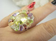 bpee4639 Wooow BOSKO PIĘKNY WIELOBARWNY Lux Pierścień Pierścionek naturalny Cytryn Lemon, Ametyst, Granaty, Oliwin, Blue Topaz r.19 SREBRO 925 # - 5
