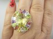 bpee4639 Wooow BOSKO PIĘKNY WIELOBARWNY Lux Pierścień Pierścionek naturalny Cytryn Lemon, Ametyst, Granaty, Oliwin, Blue Topaz r.19 SREBRO 925 # - 7