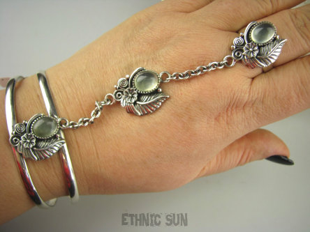 bb3083 Przepiękny Komplet Ażurowa Otwarta Bransoleta, Pierścień Regulowany min r.17, r.18, r.19, r.20, r.21, r.22 Zielony Prehnit Indian Nawaho Orle Pióro Srebro 925 #