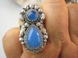 bpe9522 Ufff Cacko Czarodziejsko Piękny Długi 3.4 cm Orientalny Pierścień Pierścionek Chalcedon r.13 Srebro 925 # - 8