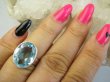 bpee4703 BŁĘKITNE CUDEŃKO  !!! Lśniący Klejnot Klasyczny Pierścień Pierścionek Laboratoryjny BLUE TOPAZ - kamień młodości r.14 Srebro 925 # - 3