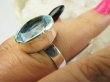bpee4703 BŁĘKITNE CUDEŃKO  !!! Lśniący Klejnot Klasyczny Pierścień Pierścionek Laboratoryjny BLUE TOPAZ - kamień młodości r.14 Srebro 925 # - 6