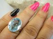 bpee4703 BŁĘKITNE CUDEŃKO  !!! Lśniący Klejnot Klasyczny Pierścień Pierścionek Laboratoryjny BLUE TOPAZ - kamień młodości r.14 Srebro 925 # - 8