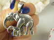 bwe3488 Słonica i Słoniątko !!! Cudowny Masywny  AŻ 17G WISIOR cały ze srebra SŁOŃ - Amulet na Szczęście SREBRO 925 # - 2