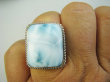 bpe9637 DUŻY GRUBY OKAZ RZADKI kamień LARIMAR !!! Pierścień Pierścionek Larimar stawy, serce lęki, otwiera czakrę gardła r.19 Srebro 925 # - 3