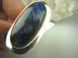 bpe6376 Klasyczny Długi 3.9 cm Lśniący Pierścień Granatowy Labradoryt Spektrolit r.17 Lśniące Srebro 925 # - 6