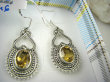 bkee1046 BOSSKO PIĘKNE EGZOTYCZNE !!!!  Lekkie Ażurowe Kolczyki z Cytrynami CYTRYN - kamień antycukrzycowy Srebro 925 - 3