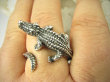 bpe8777 Rewelacja KROKODYLA DAJ MI LUBY FENOMENALNY Regulowany Przepiękny Pierścień Krokodyl Aligator Pierścionek r.17, r.18, r.19, r.20, r.21, r.22 SREBRO 925 # - 5