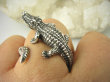 bpe8777 Rewelacja KROKODYLA DAJ MI LUBY FENOMENALNY Regulowany Przepiękny Pierścień Krokodyl Aligator Pierścionek r.17, r.18, r.19, r.20, r.21, r.22 SREBRO 925 # - 2