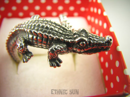 bpe8777 Rewelacja KROKODYLA DAJ MI LUBY FENOMENALNY Regulowany Przepiękny Pierścień Krokodyl Aligator Pierścionek r.17, r.18, r.19, r.20, r.21, r.22 SREBRO 925 #