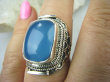 bpe5687 Egzotyczny Pierścień Chalcedon (tarczyca) CZAKRA GARDŁA r.17/ r.18 Srebro 925 # - 4