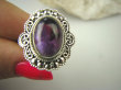 bpe6806 PIĘKNY EGZOTYCZNY Pierścień naturalny Fioletowy Ametyst - kamień mądrości r.21 Srebro 925 # - 4