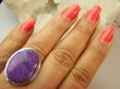 bpe9159 KLASYCZNA ELEGANCJA !!!! TURKUS UNIKAT !!!! Pierścień Pierścionek Fioletowy TURKUS MIEDZIANY MIEDZIOWY r.17/ r.18 Srebro 925 # - 2