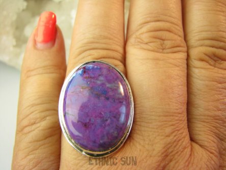bpe9159 KLASYCZNA ELEGANCJA !!!! TURKUS UNIKAT !!!! Pierścień Pierścionek Fioletowy TURKUS MIEDZIANY MIEDZIOWY r.17/ r.18 Srebro 925 #