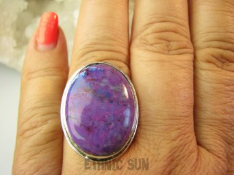 bpe9159 KLASYCZNA ELEGANCJA !!!! TURKUS UNIKAT !!!! Pierścień Pierścionek Fioletowy TURKUS MIEDZIANY MIEDZIOWY r.17/ r.18 Srebro 925 #