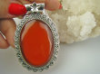bwe3733 Przepiekny Okaz Niesamowity 6.5 cm GIGANT 30 g !!! Duży Wisior Zawieszka CZERWONY ONYKS - regeneruje SERCE, EGZEMY, PAMIĘĆ Srebro 925 # - 5