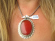 bwe3733 Przepiekny Okaz Niesamowity 6.5 cm GIGANT 30 g !!! Duży Wisior Zawieszka CZERWONY ONYKS - regeneruje SERCE, EGZEMY, PAMIĘĆ Srebro 925 # - 2