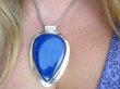 bwe3697 Woow LŚNIĄCA EGIPSKA BOGINI !!! OGROMNY Długi 8 cm/ 5cm  GIGANT 45 g!! Wisior z królewskim kamieniem LAPIS LAZULI strażnik prawdy i mądrości w klasycznej oprawie Srebro 925 # - 5