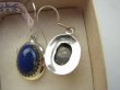bke1231 Klasyczne Lekkie  Kolczyki z królewskimi Lapis Lazuli z pirytem w lśniącej oprawie Srebro 925 - 4