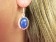 bke1231 Klasyczne Lekkie  Kolczyki z królewskimi Lapis Lazuli z pirytem w lśniącej oprawie Srebro 925 - 5