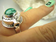 bpe8284 Biżuteria Orientalna !!! Otwierany Pierścionek Pierścień na Zdjęcia, Marzenia lub truciznę SEKRETNIK zielony Malachit r.17 Srebro 925 # - 4